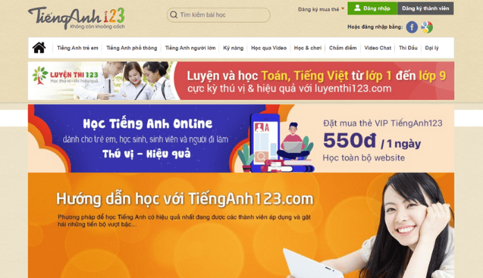 website học online tiếng anh