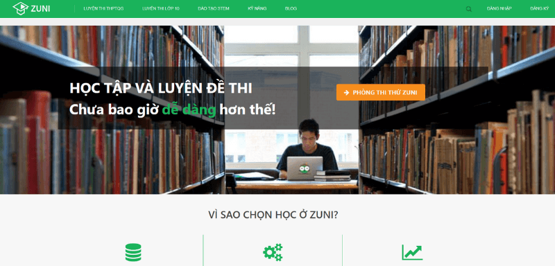 website học online zuni